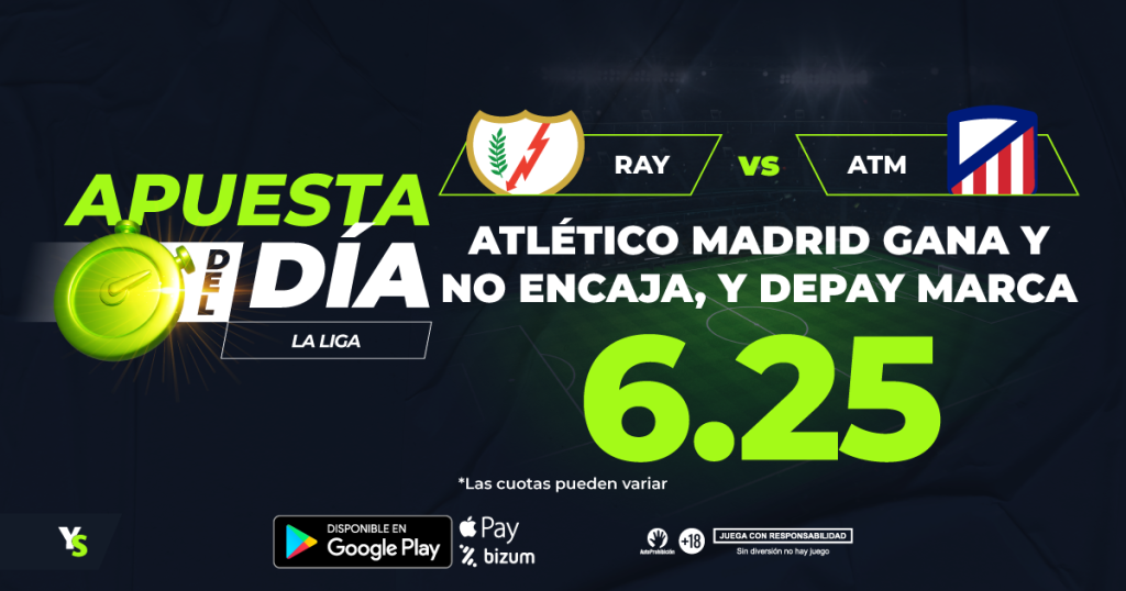 Rayo   Atlético Madrid: El Atlético Gana sin encajar gol, y Depay marca Cuota ➡ 6.25