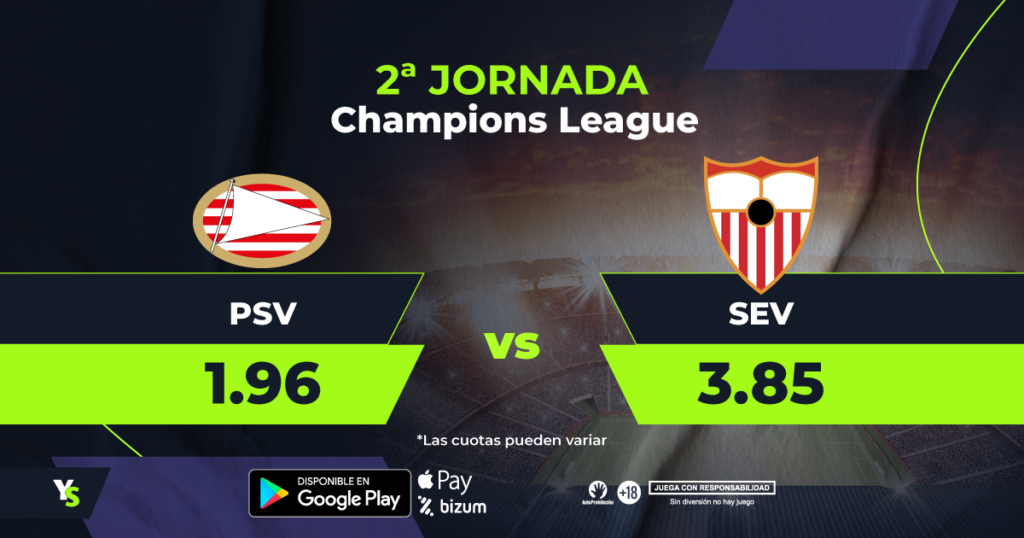 Segunda jornada de Champions: PSV 🆚 Sevilla