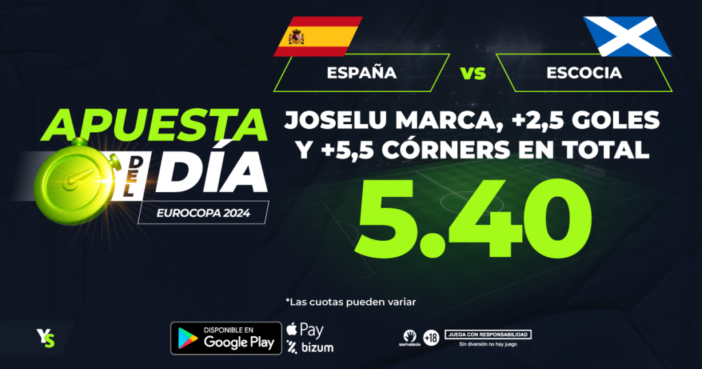 Joselu marca, +2,5 goles y +5,5 córners en total ➡ Cuota 5.40 
