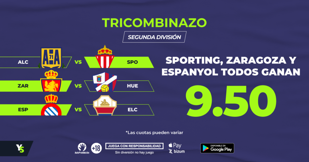 Victorias de Sporting, Zaragoza y Espanyol en el Tricombinazo