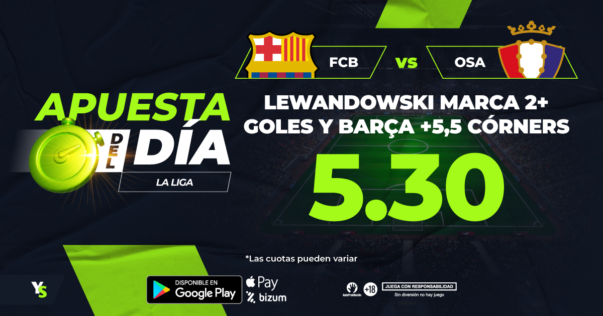 Lewandowski, protagonista en el Barcelona vs Osasuna