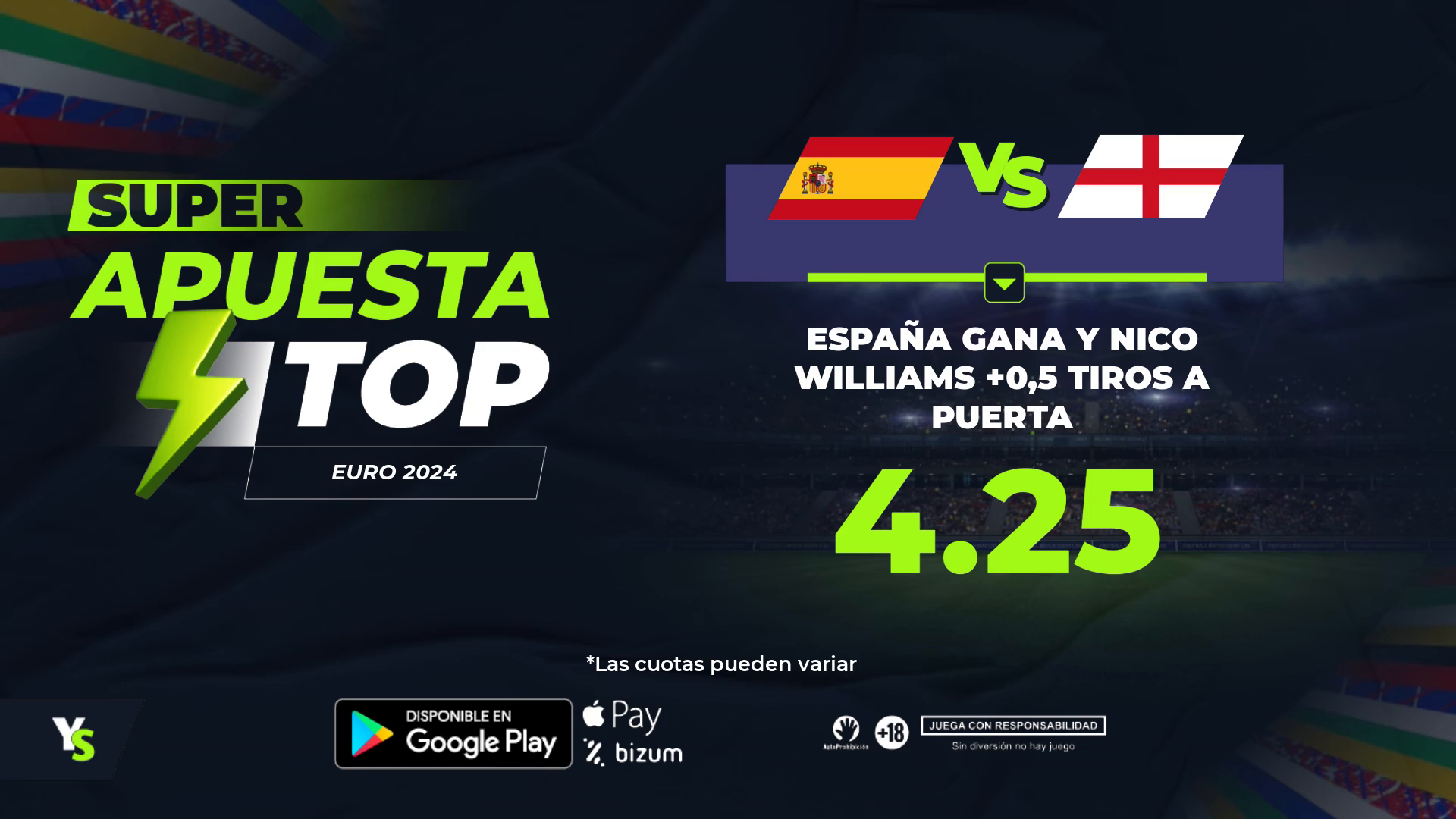 España y Nico Williams serán Top en la Final de la Euro 2024