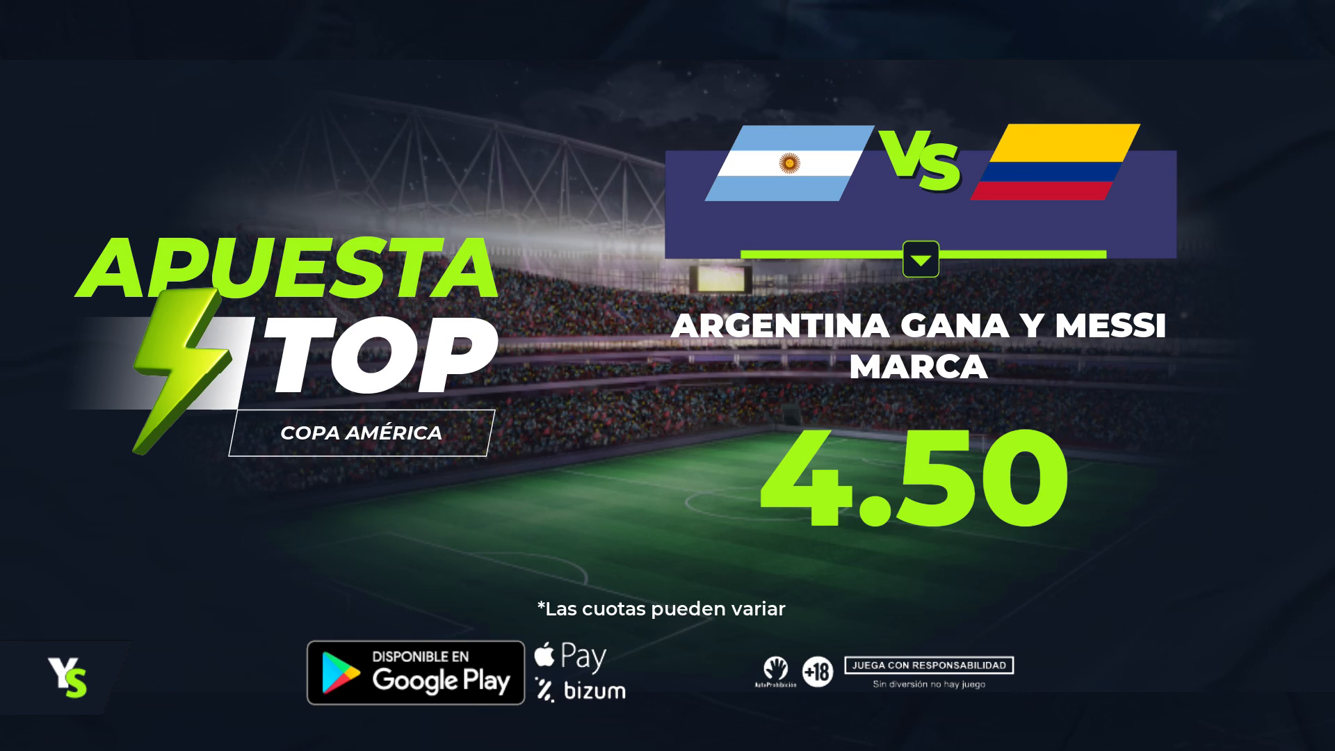 Messi y Argentina en la Apuesta Top de la Final de la Copa América