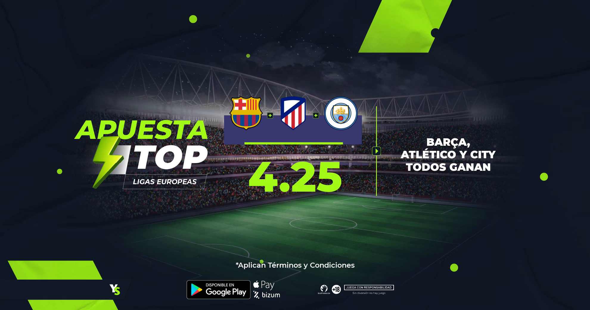 Victorias de Barça, Atlético y City en la Apuesta Top