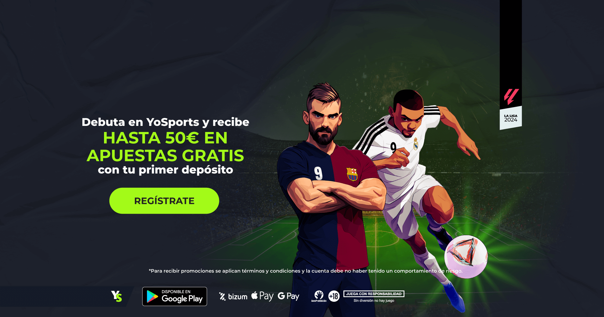 Debuta en YoSports hasta 50€ en Apuestas Gratis