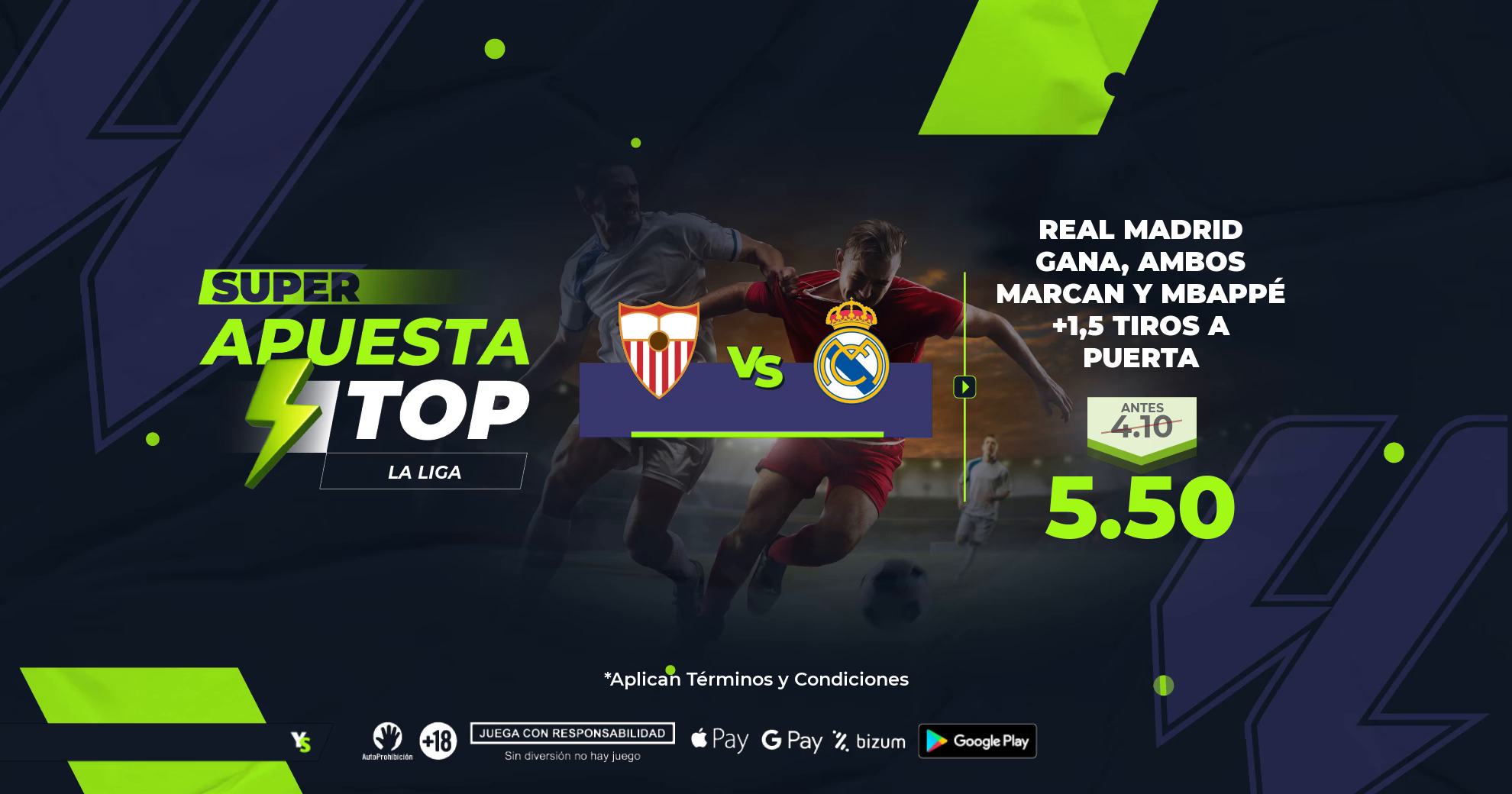 Goles y Mbappé en la Apuesta Top del Sánchez Pizjuán