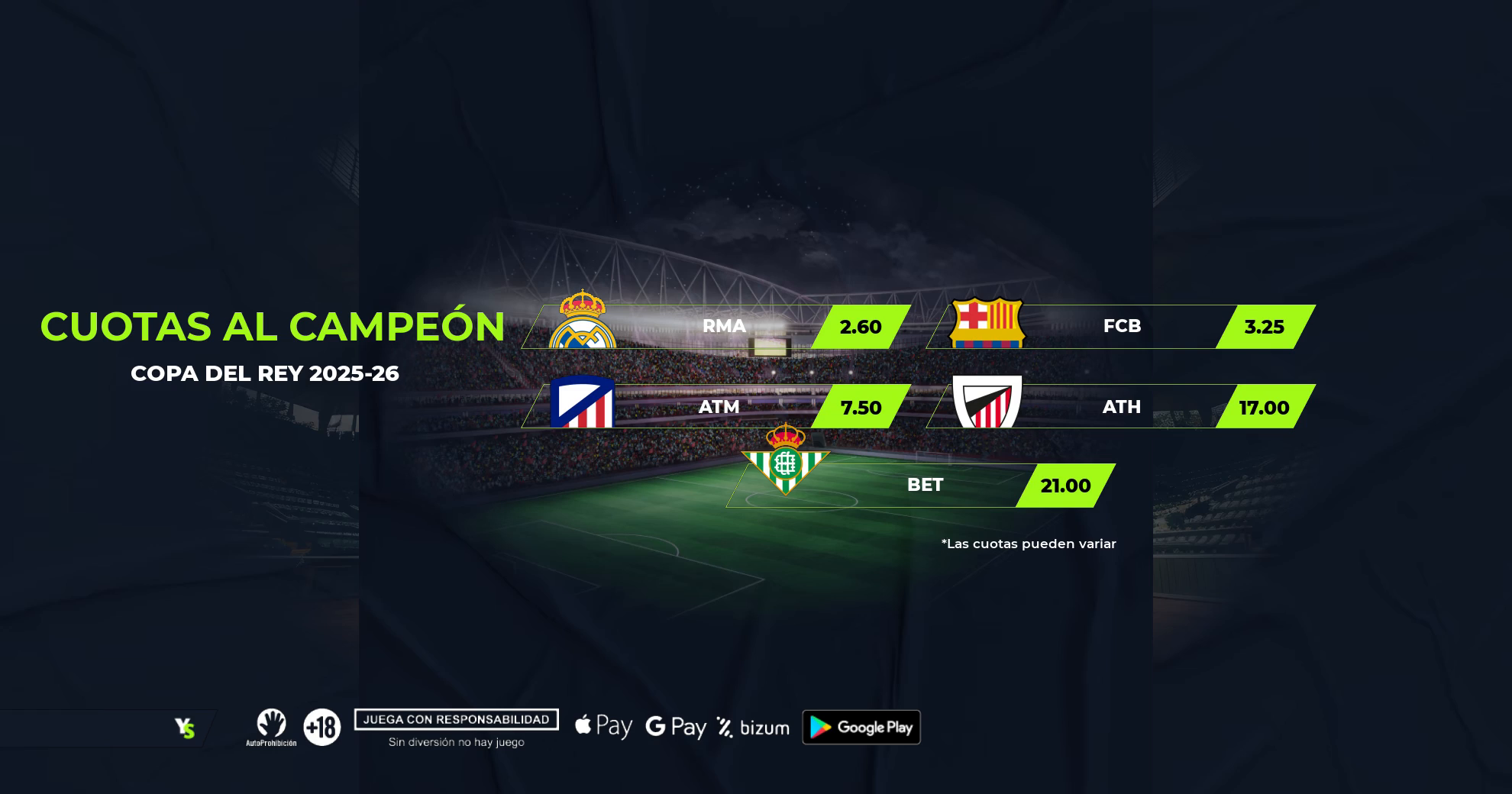 ¡Ya hay cuotas para la Copa del Rey 2025-26 y el Madrid es favorito!