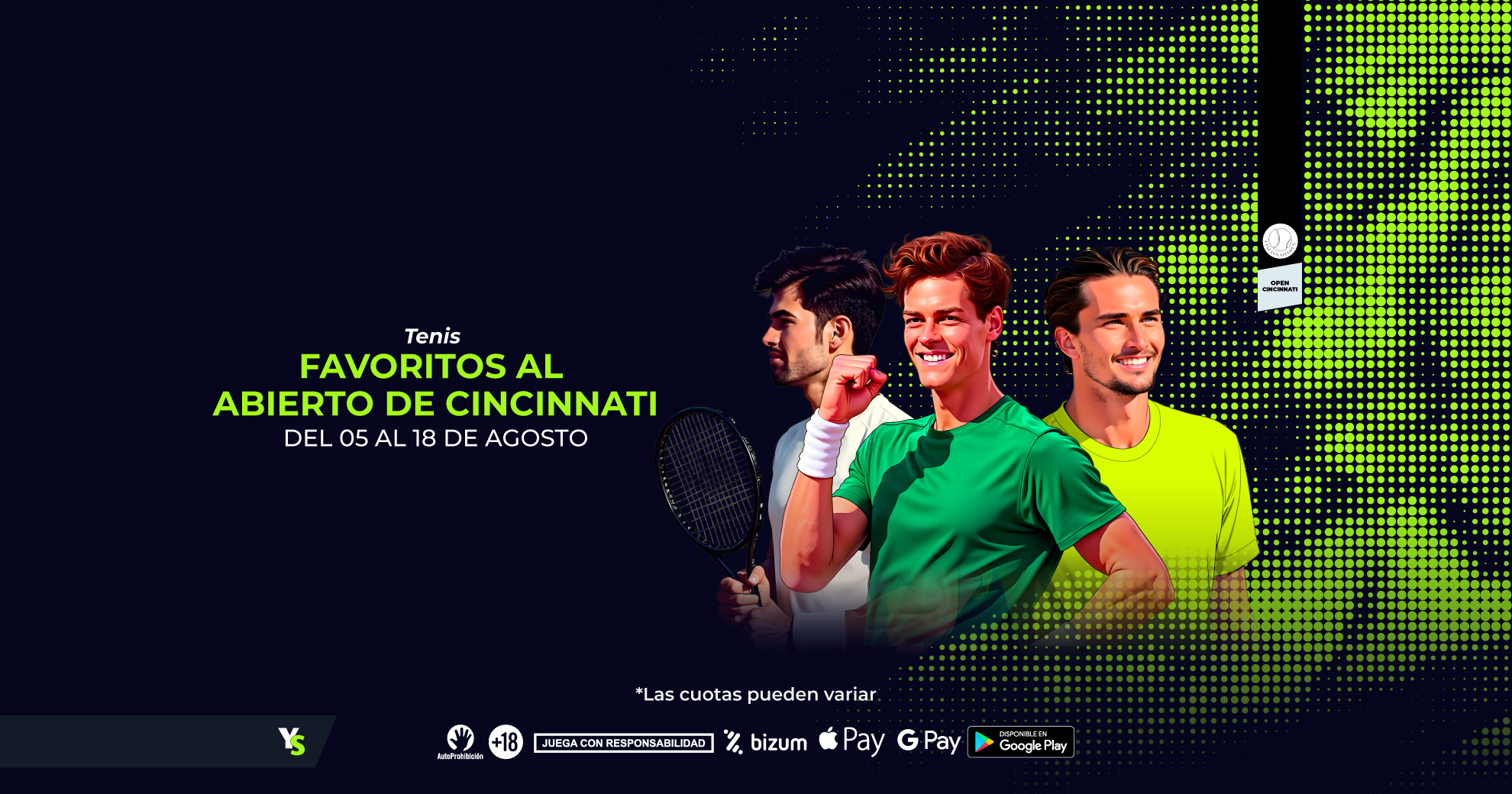 Sinner y Alcaraz, principales favoritos a levantar el trofeo en el Masters 1.000 de Cincinnati
