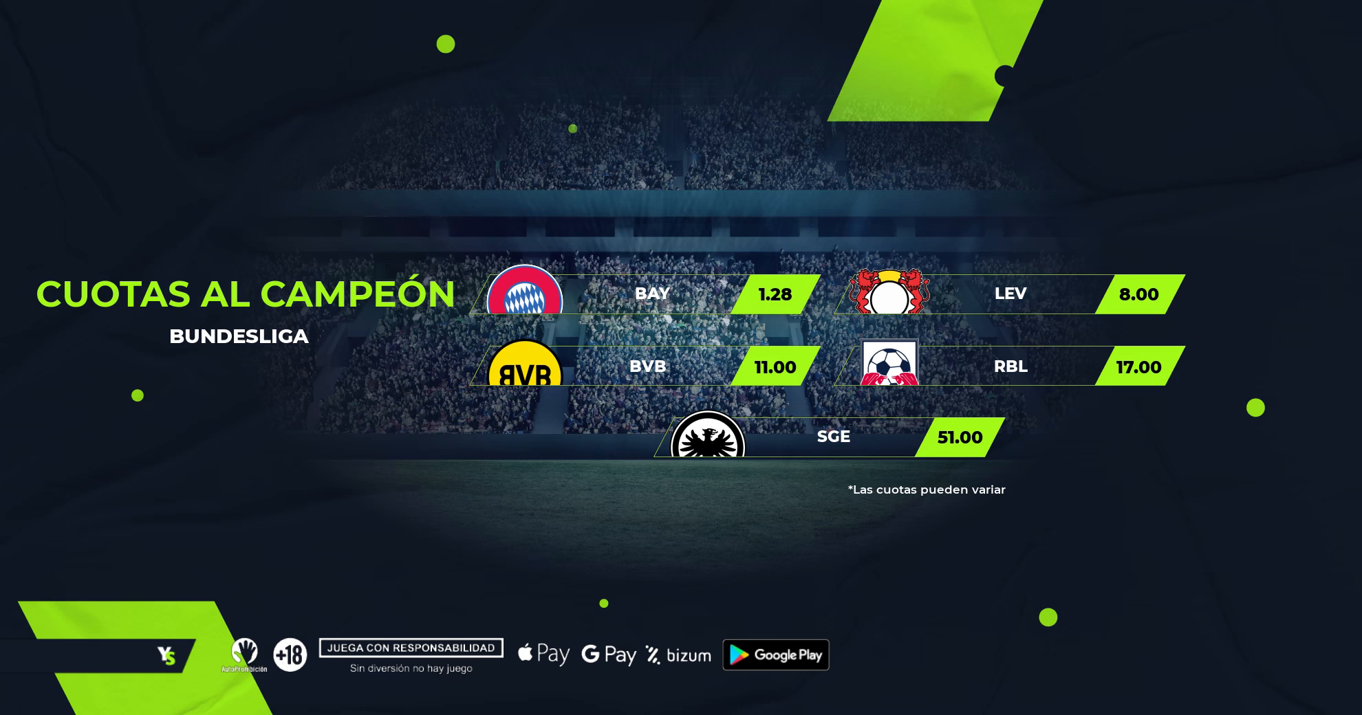 ¿Quién puede con el Bayern? Cuotas a campeón de la Bundesliga