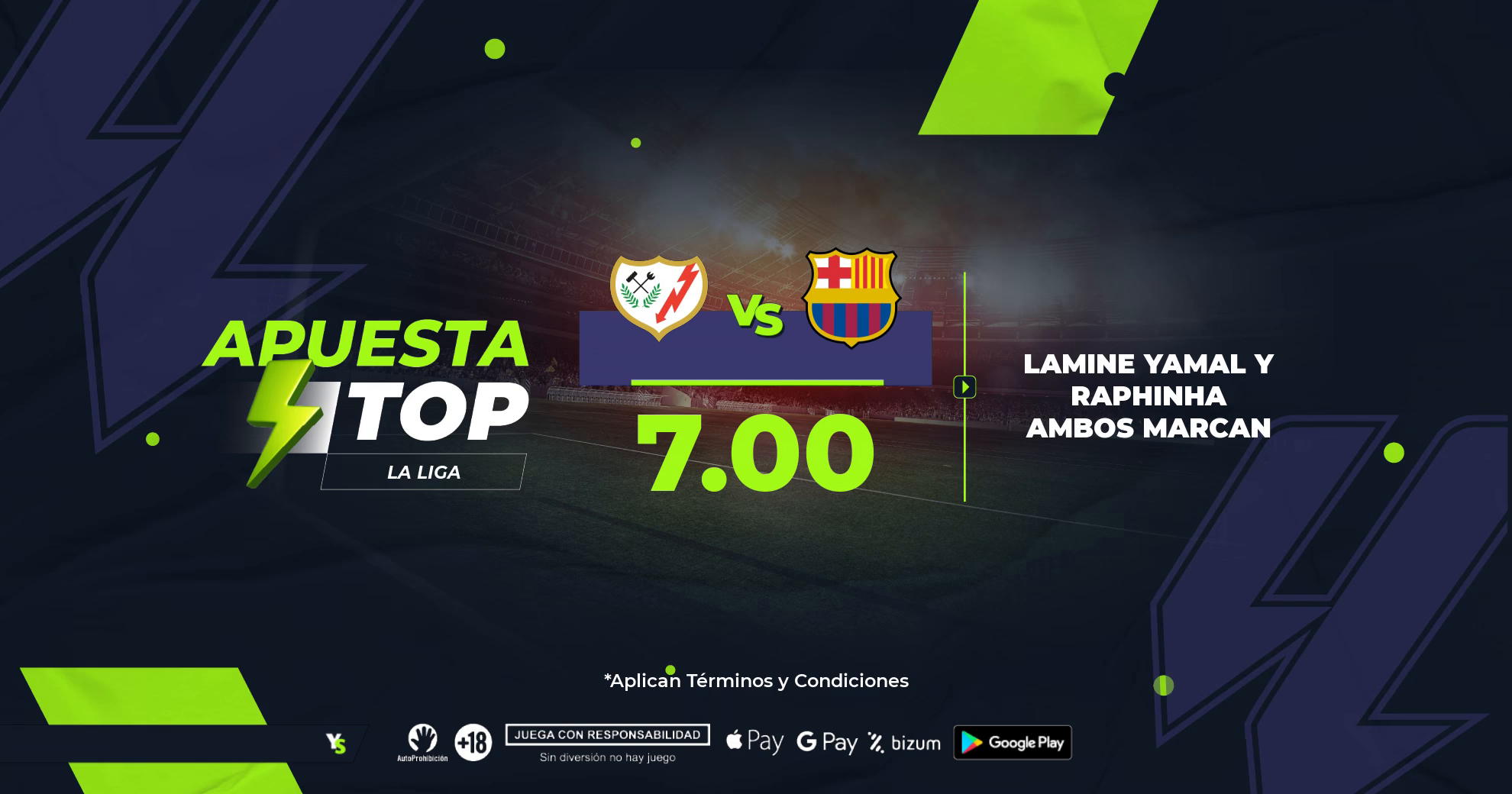 Apuesta Top: Lamine Yamal y Raphinha marcan