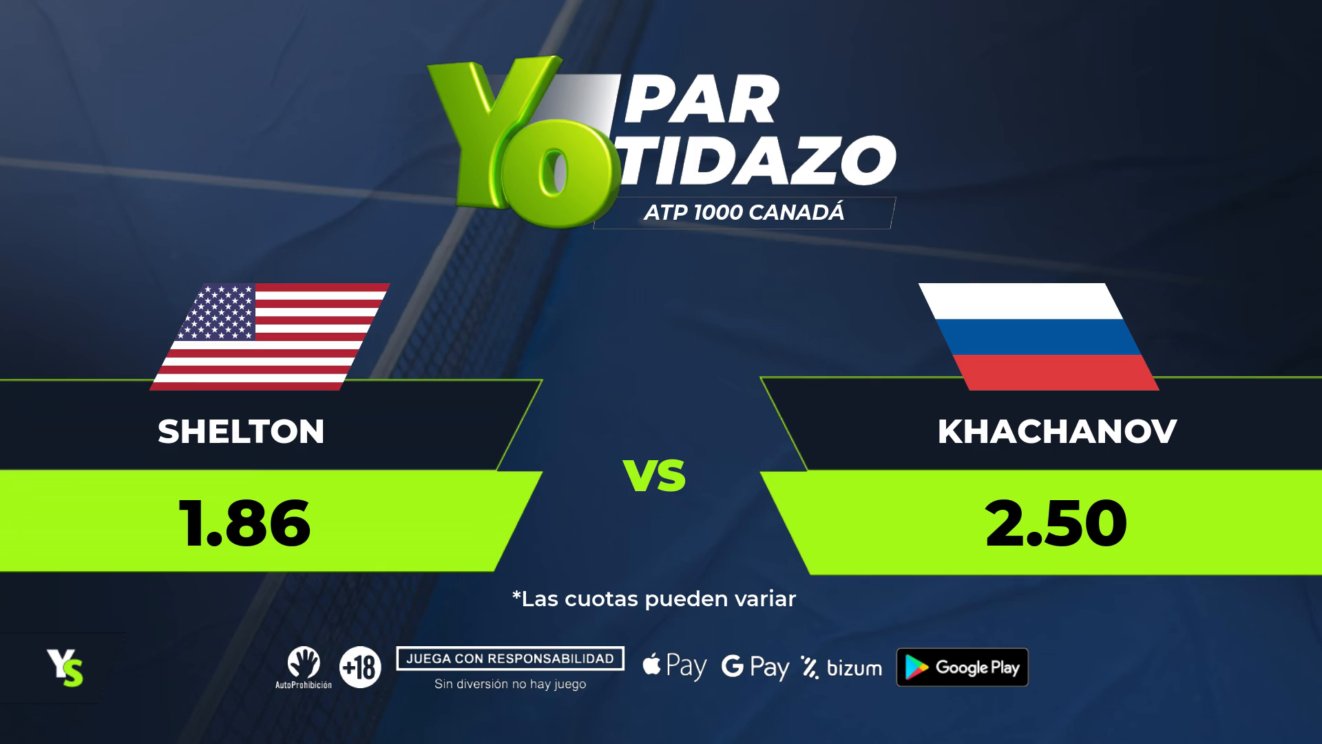 Final ATP 1000 Canadá 2025: Shelton vs. Khachanov